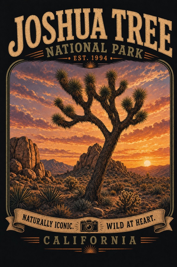 Joshua Tree desert artwork from National Park Gift Shop