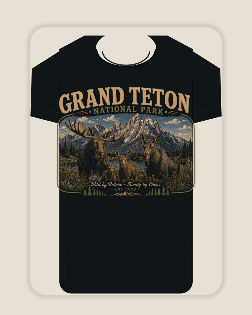 Grand Teton moose artwork from National Park Gift Shop